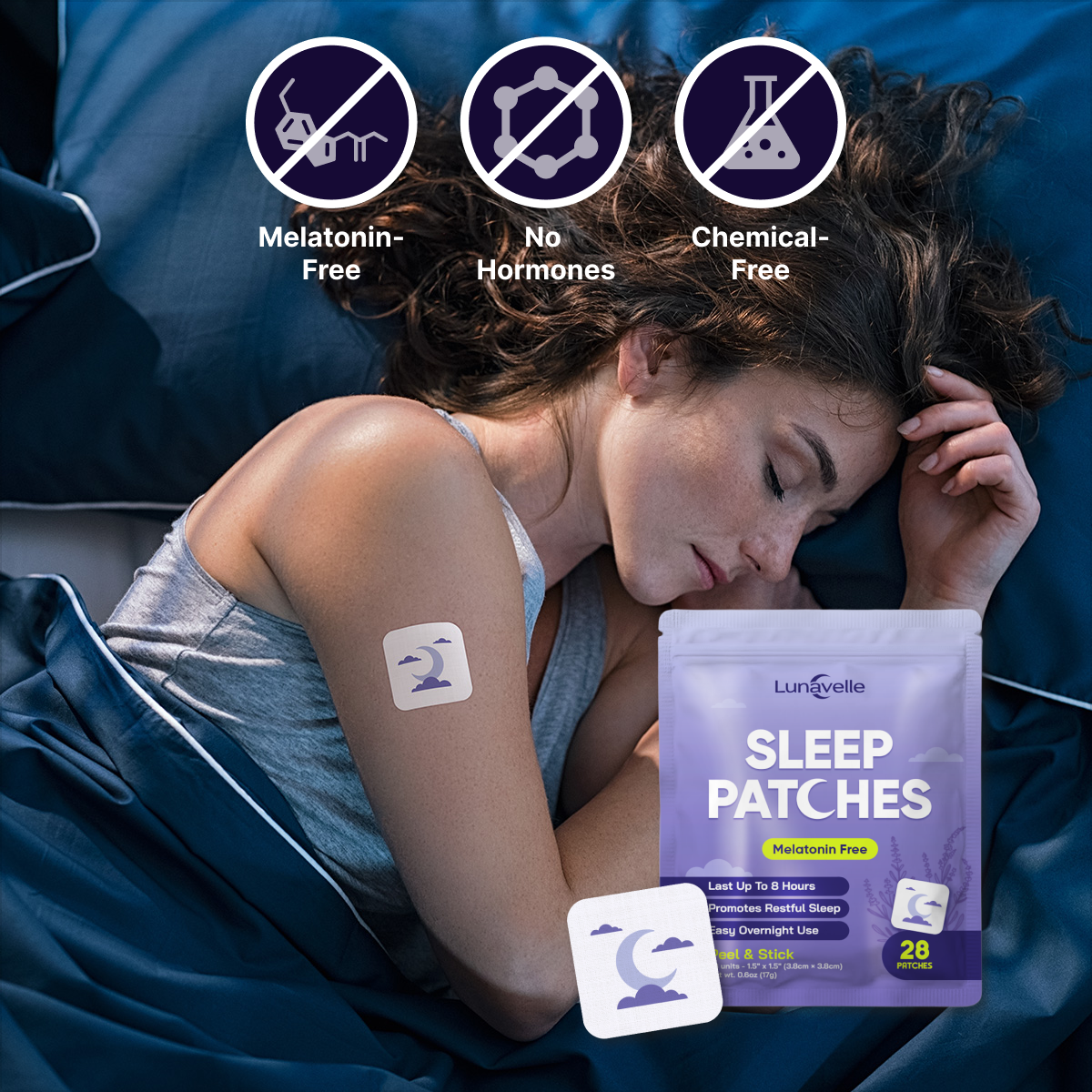 Lunavelle Sleep Patches — official product pouch and patches